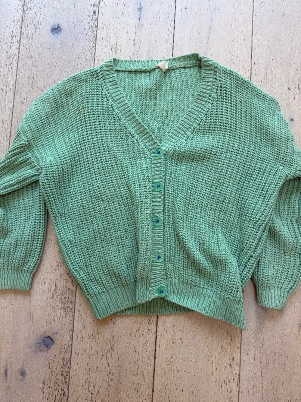 Mint green knit cardigan